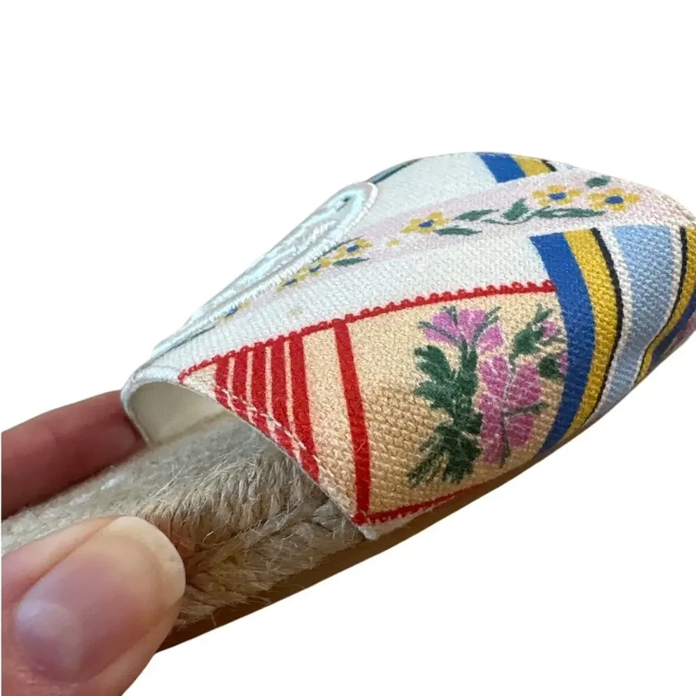 Tory Burch Benton‎ Espadrille Slides Multicolor Canvas 7.5 Boho